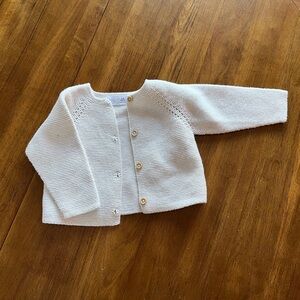 Zara knit baby sweater, cream, 3-6M